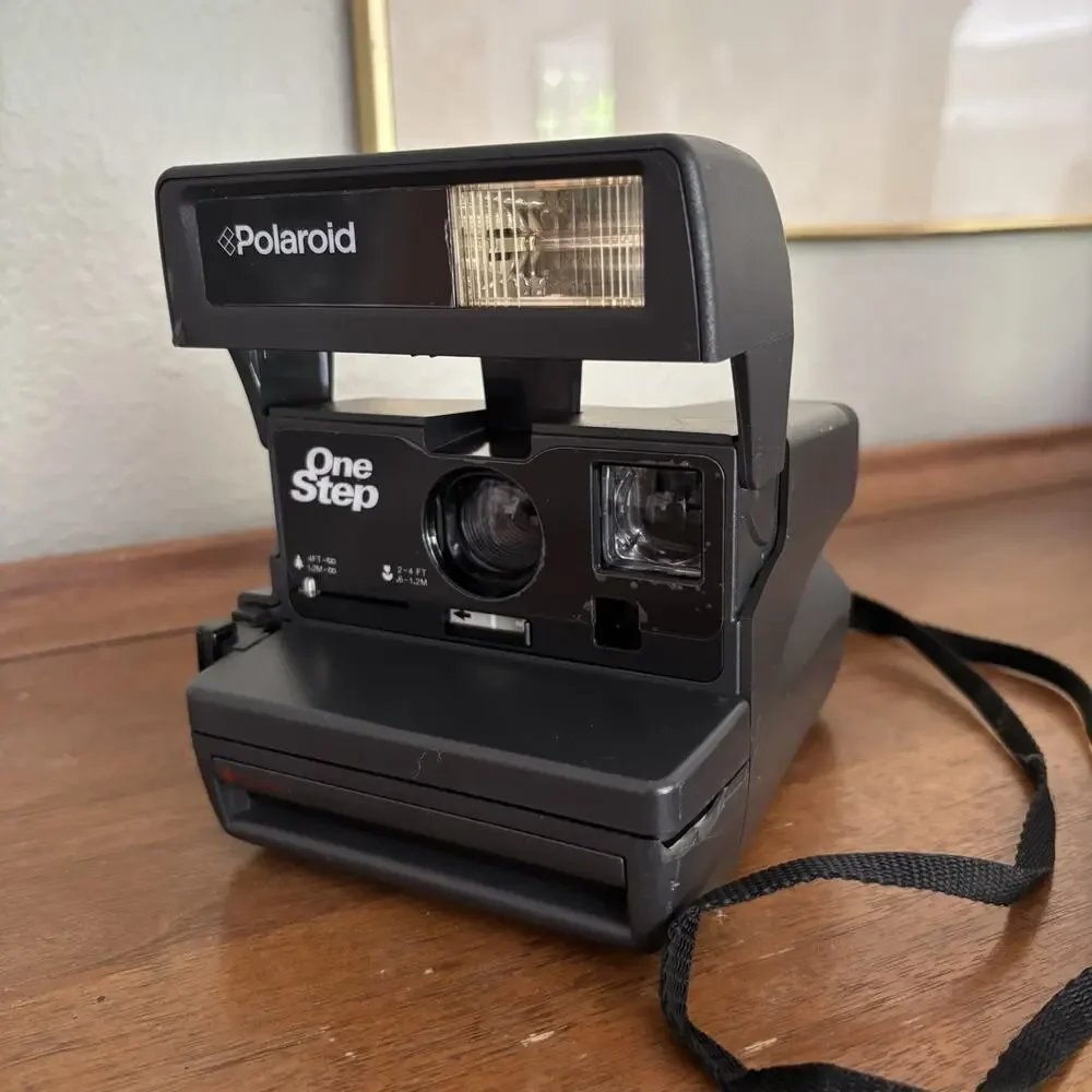 Vintage Polaroid One Step Instant Camera Black Instant Film Camera Retro Works